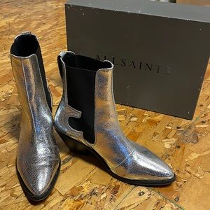 Allsaints silver sara boots EU40, US9, UK7